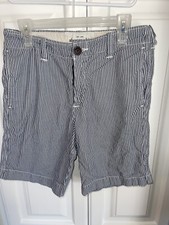 Abercrombie Kids Boys Striped Blue White Shorts Sz 14