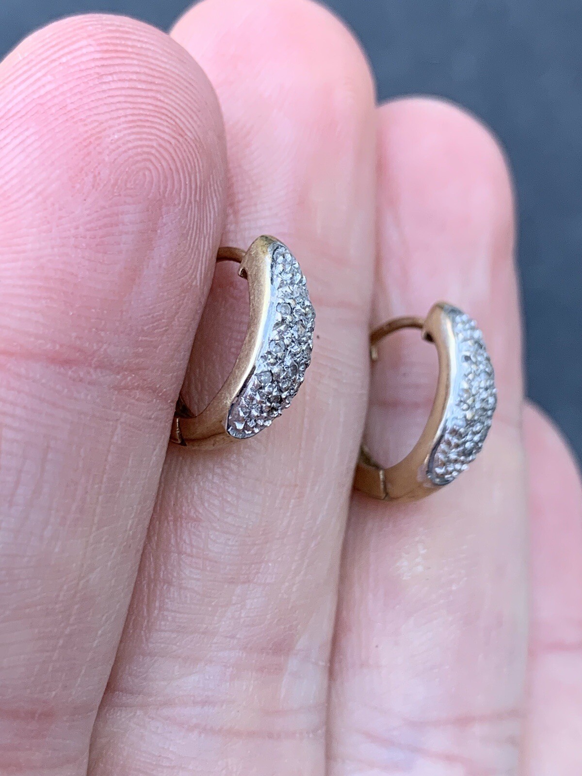 9ct Gold Diamond Vintage Hoop Earrings, 9k 375 eBay