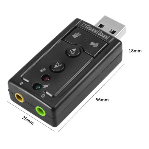 7.1 External PC USB Sound Card 3.5mm AUX Headphone Microphone Audio Adapter - Picture 6 of 6