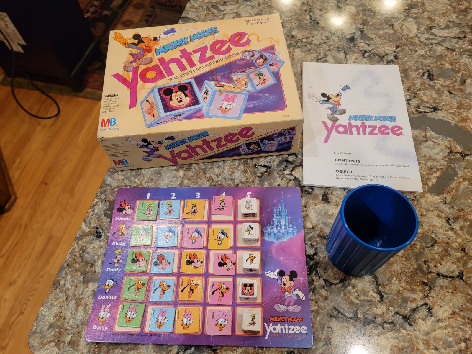 Disney Mickey Mouse Yahtzee Milton Bradley 1988 Complete 80s Kid Game disney-mickey-mouse-yahtzee-milton-bradley-1988-complete-80s-kid-game