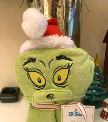 Pottery Barn GRINCH Christmas holiday bath wrap towel school gift Seuss Disney 