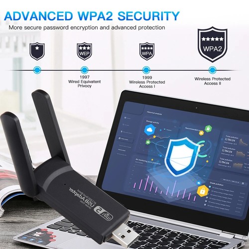 1300Mbps USB WIFI Adapter Wireless Network USB Wifi Dongle Antennas 5G Dual Band - Bild 4 von 8