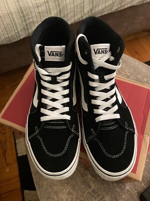 vans fillmore hi tops black-white size 8 1/2