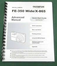 Olympus FE-350 Advanced Instruction Manual: 63 Pages with Protective Covers 