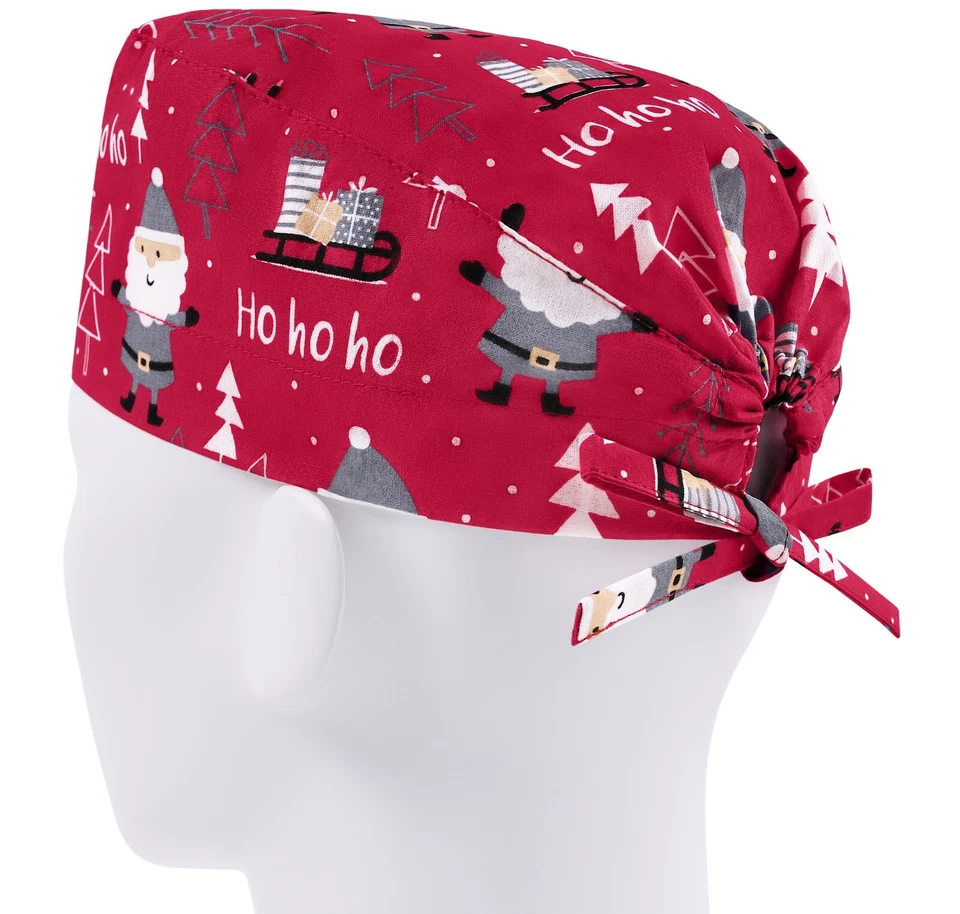 Scrub caps men, surgical cap, scrub hats winter, nurse hat Santa, Christmas - Image 2 of 3