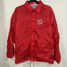 Original Vintage 1970  s NBC News Employee Red Nylon Jacket - Size S - Chalk Line