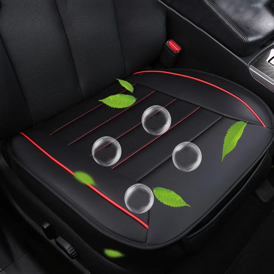 Capa de assento de carro respirável tapete almofada de couro ecológico para acessório de almofada de cadeira automática - Imagem 2 de 4