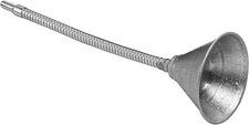 Performance Tool W219 Galvanized Automotive Metal Funnel w/ Flexible 12" Spout