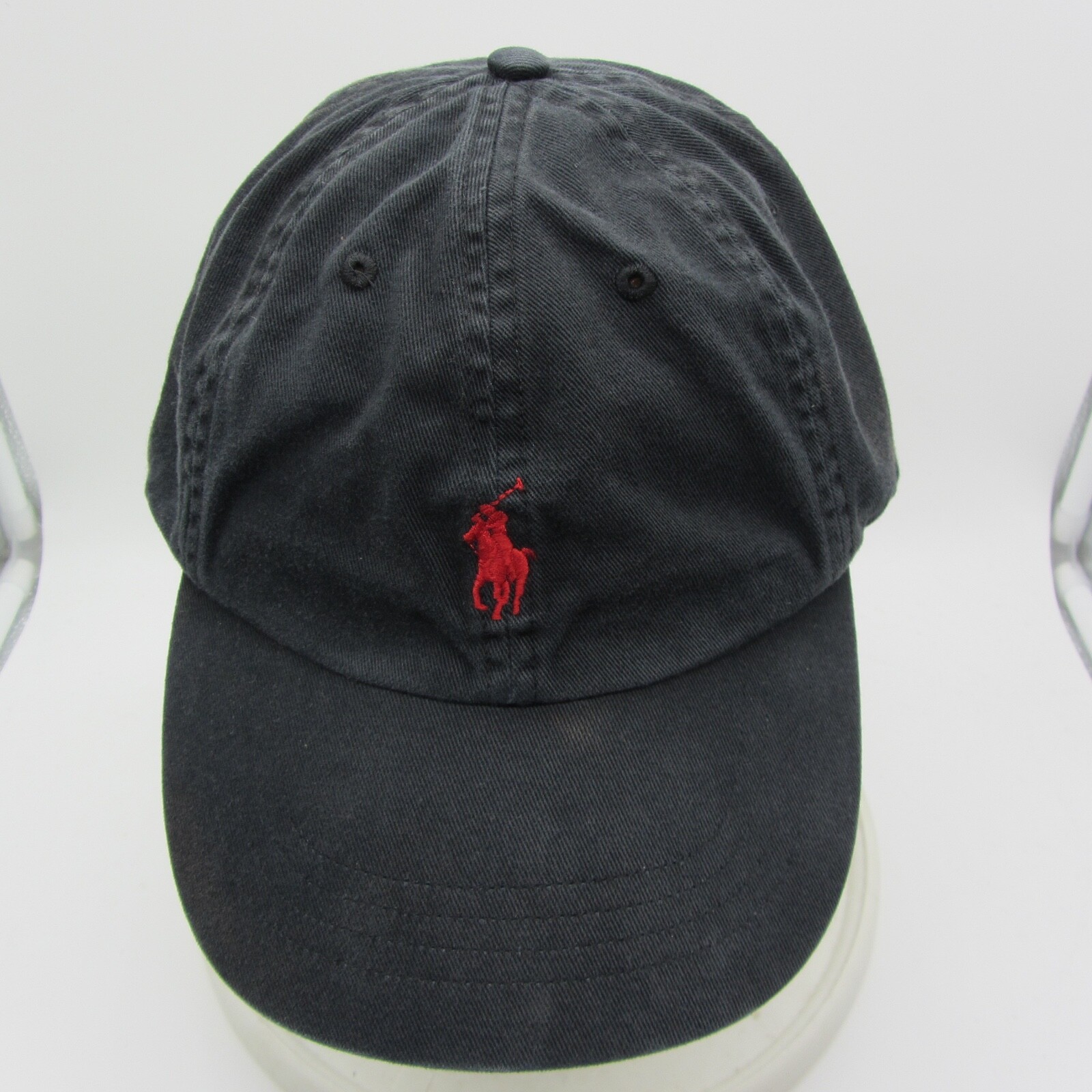 PONY Cappello Polo Ralph Lauren adulto berretto nero rosso scritta ricamata cinturino posteriore uomo*