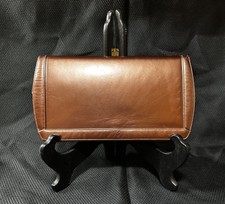 J Miller Vintage Bronze Brown Clutch Handbag 1950’s 11”x6” Faux Leather Classic