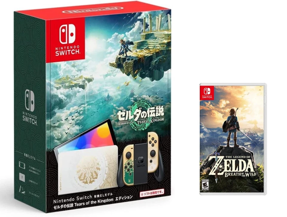 NEW Nintendo OLED Switch The Legend of Zelda: Tears of the Kingdom + BOTW Game