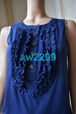 CHANEL 09P NWT AUTHENTIC 100% COTTON TOP BLOUSE WITH CC LOGO BUTTONS 38 NEW