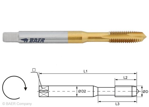 Gewindebohrer BAER M2 - M16 metrisch Maschinengewindebohrer HSS HSSE-VA HSSE-TiN - Bild 27 von 29