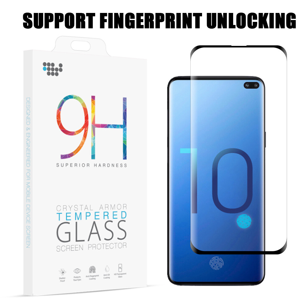 Tempered Glass Screen Protector Support Fingerprint For Samsung Galaxy S10  /PLUS