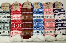 Plush Sherpa Socks - Size 9-11 Women's With Grippers - Lined Socks - NEW