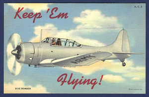 U.S. Army Air Force Douglas SBD Dauntless Dive Bomber Postcard