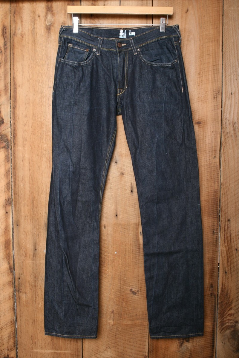 H&M Sliq Fit Straight Leg 100% Organic Cotton Blue Denim