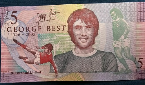 LIMITED EDITION GEORGE BEST LEGAL TENDER £5 FIVE POUND NOTE