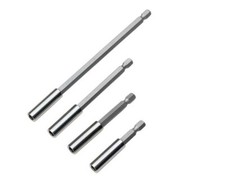 4 PCS MAGNETIC BIT HOLDER SET 60 75 100 150MM EXTENSION BARS CRV 1/4" HEX SHANK