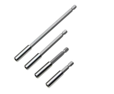 4-TEILIGES MAGNETISCHES BITHALTER-SET 60 75 100 150 MM VERLÄNGERUNGSSTANGEN CRV 1/4 ZOLL SECHSKANTSCHAFT