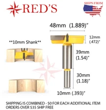 48MM Carbide Tipped Hinge drill bit Jig Boring Hole Saw Cutter Forstner REDS