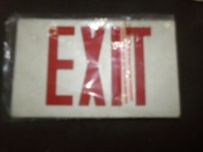 NEW Exit Sign White Background Red Letters FREE SHIPPING 