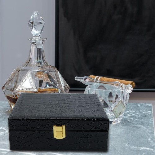 Caja de madera para cigarros tapa contenedor de humidor almacenamiento decorativo caja de madera portátil - Imagen 9 de 24