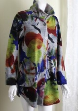 Damee Sz S Funky So Soft Art-to-wear Really Cool Button Down Jacket A-line