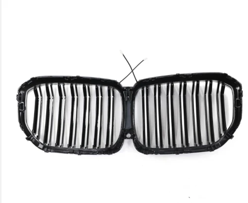 Pour BMW X5 G05 2019-2022 LED Grille Maille Double Lattes vente en gros Noir Brillant Centre Rein