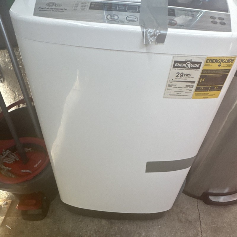 GE Full-Automatic Top-Loading Washing Machine, White, Door Window Lid