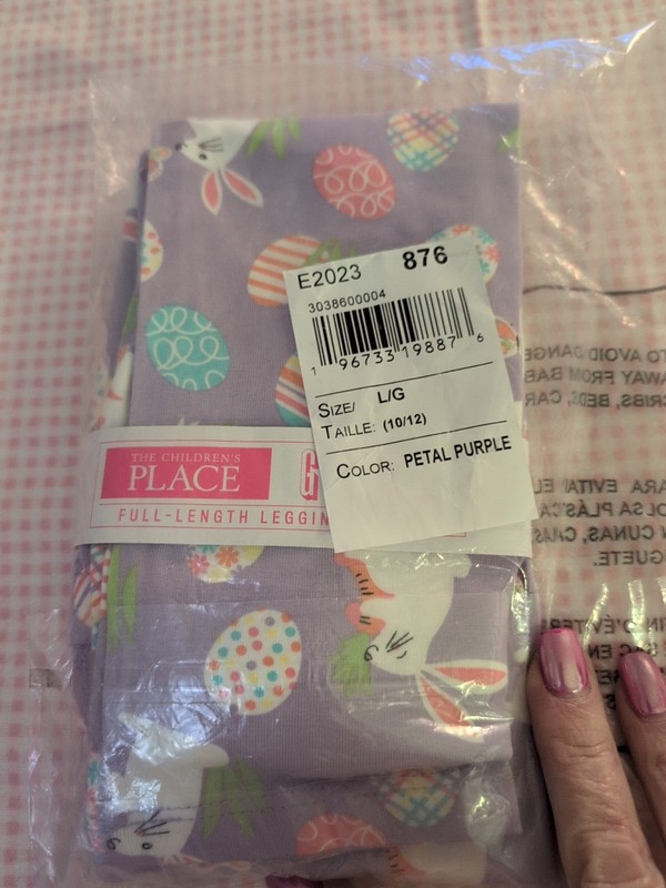 THE CHILDREN'S PLACE GIRLS Easter LEGGINGS PETAL PURPLE NEW W/ TAGS! 10/12