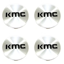 4 KMC Wheels Machined Silver Wheel Center Hub Caps for 5/6Lug KM699 Two Face