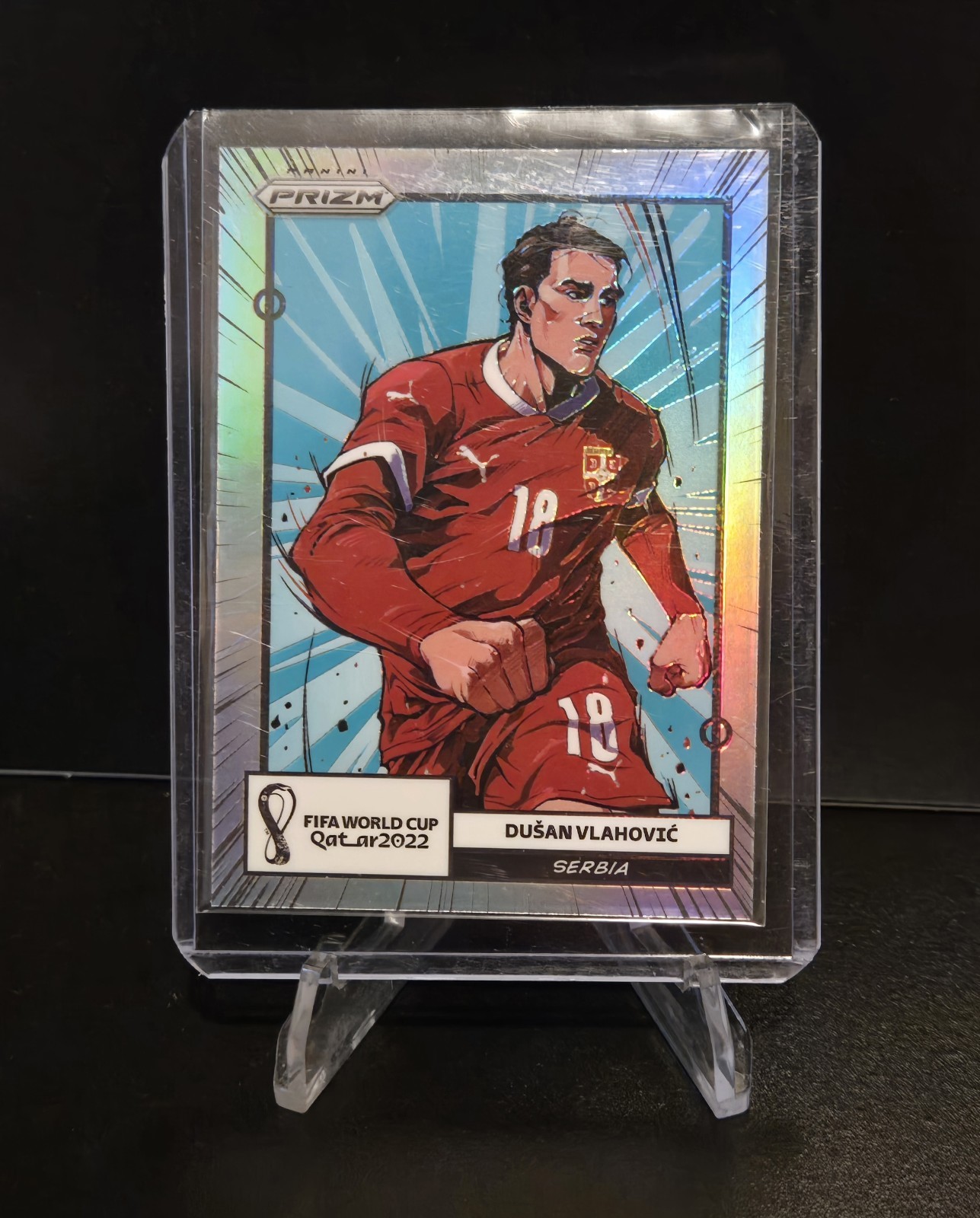Dusan Vlahovic 2022 Panini Prizm FIFA World Cup Manga SSP