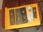 lot 4 regular and one cabinet door plates vtg — photo 2