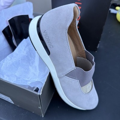 Vionic Shoes Womens 7.5 Cadee Mary Jane Light Gray Comfort Casual Low Top Flats