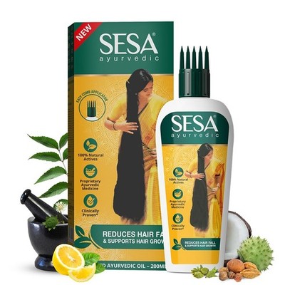 SESA Ayurvedisches Haaröl mit Bhringraj & 17 seltenen Kräutern mit Kokosöl un...