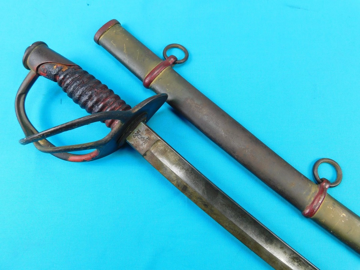 Antique US WW1 Ames Model 1906 Cavalry Sword w/ Civil War Scabbard
