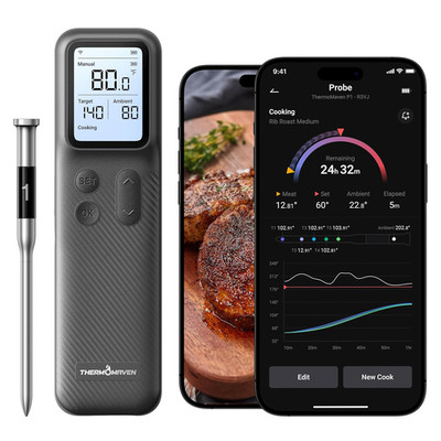Smart Bleutooth Wireless Meat Thermometer, Standalone Base, Wifi Unlimited Range