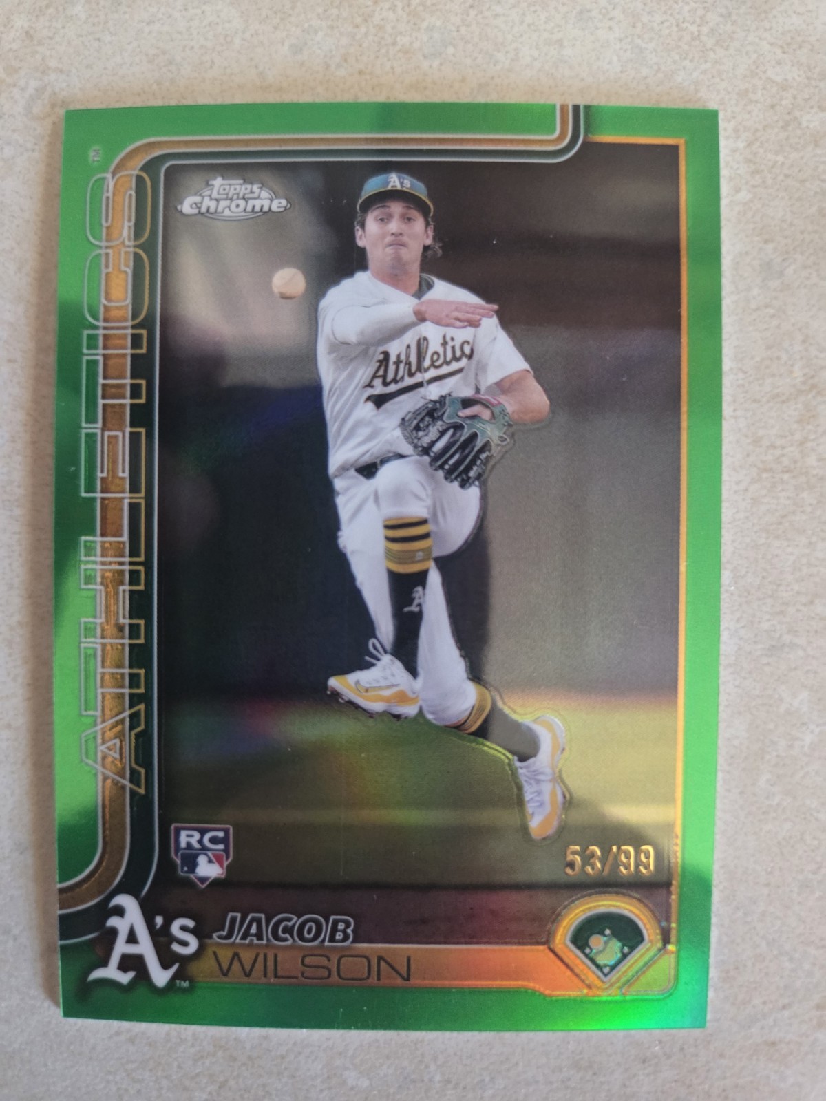 2025 Topps Chrome - Jacob Wilson #96 Rookie True Green Refractor /99 (RC)