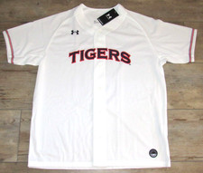 Under Armour Auburn Tigers Button Down Sewn Twill Baseball Jersey $100 Men's 2XL