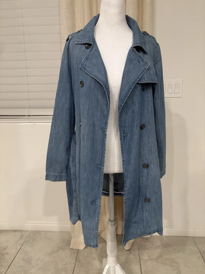 джинсовое тренч пальто - Изображение 3 из 4