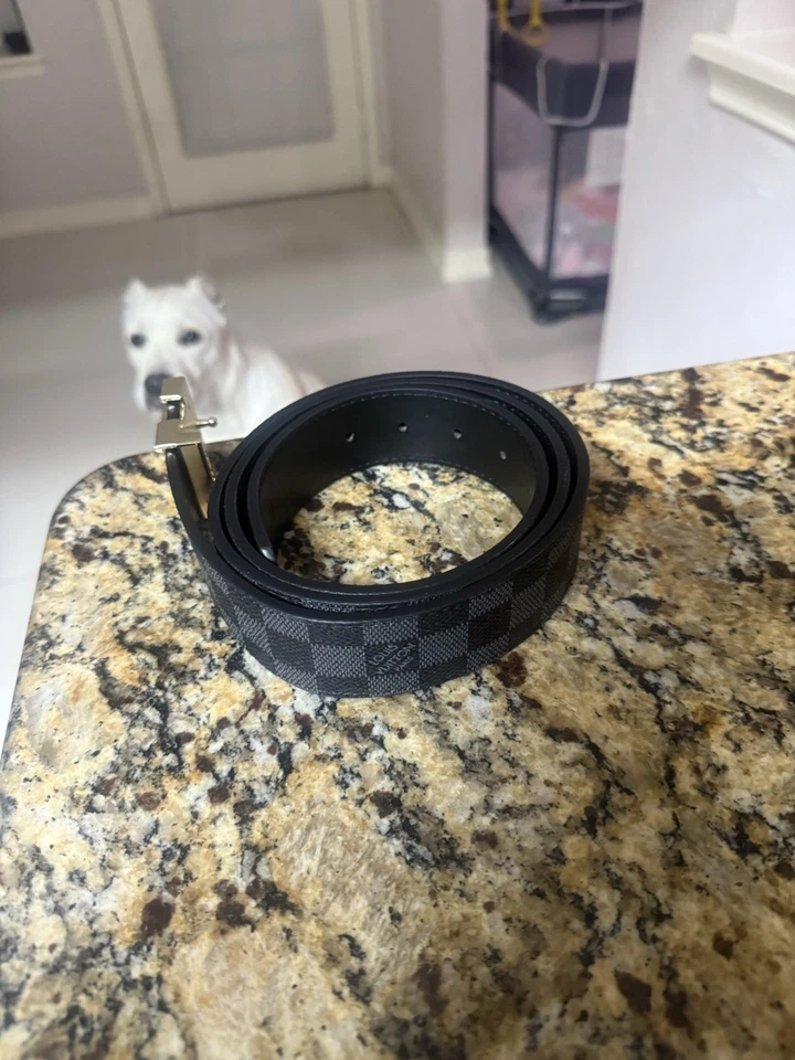 Cinturón Louis Vuitton a cuadros negro 50/125 - ¡Ver descripción e fotos! Foto 2 de 4