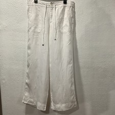 Lauren Ralph Lauren Women's Linen Wide-Leg Pants Color White Size 12