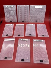 Stampin  Up STRIPES SPLATTERS FUN 3D Embossing Folders Backgrounds Lot Of 10