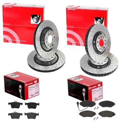 brembo BREMSSCHEIBEN + BELÄGE VORNE+HINTEN passend für AUDI Q3 + Sportback + SQ2