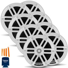 Rockford Fosgate 4 Pair M0-65 6.5  Marine 2-Way System, White Grilles Included