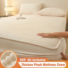 Morbido lenzuolo aderente in peluche con fascia elastica coprimaterasso copriletto spesso