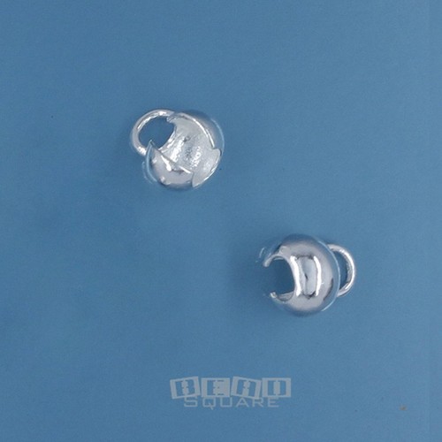 Solid Sterling Silver Round Knot Cover / Clamshell End Connector [Choose Size] - Afbeelding 12 van 12