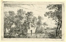 Antique Master Print-LANDSCAPE-WATERMILL-GENT-de Noter-c.1820