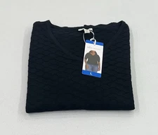 Ella Moss Women's Elbow Sleeve Lightweight Sweater, Black, Size L